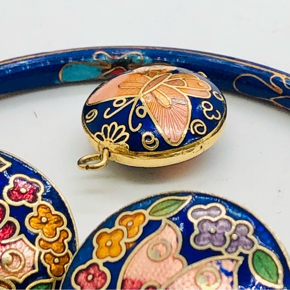 Vintage Butterfly Cloisonné Jewelry Lot - Picture 2 of 8